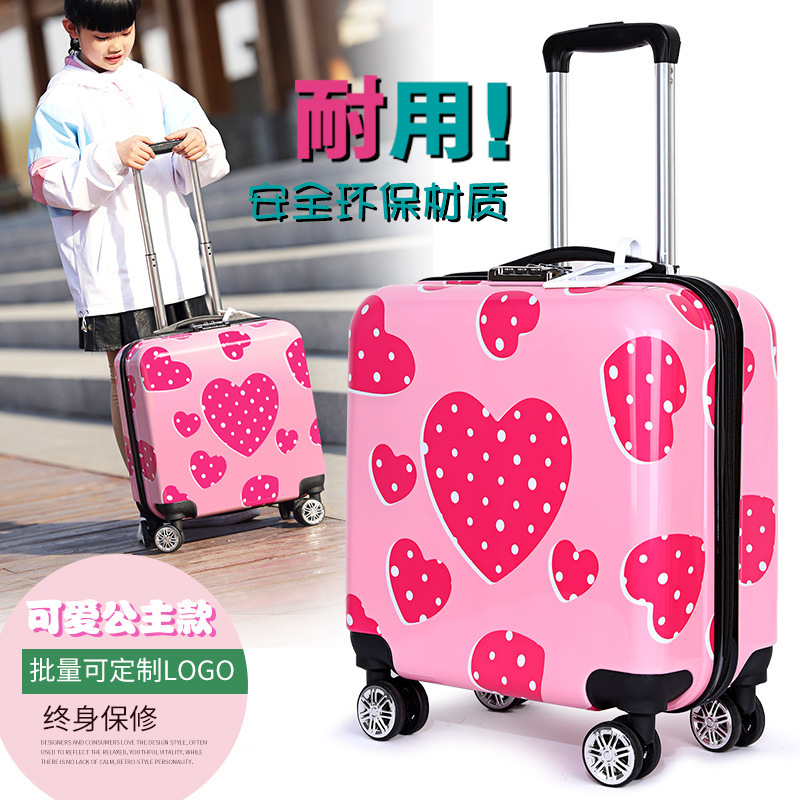 批发男女儿童行李箱20寸万向轮小学生拉杆箱卡通印花旅行箱定制