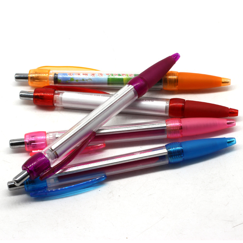 Promotional plastic ballpoint pen, pull paper advertisement, pull paper pen with color printing, drawing pen, multiple styles of flag pens with double-sided color printing