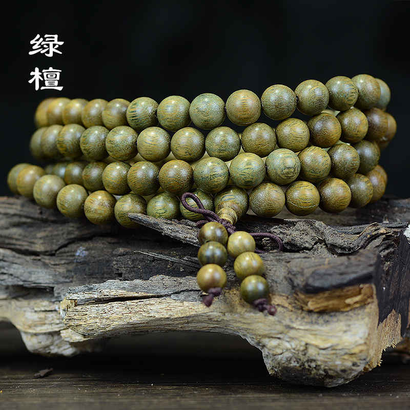 Authentic Argentine green sandalwood 108 beads Buddhist prayer beads, sandalwood cultural play bracelet wooden beads wholesale