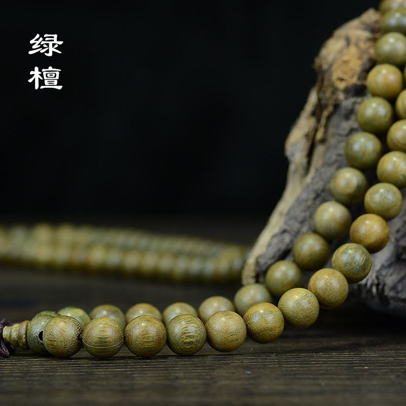 Authentic Argentine green sandalwood 108 beads Buddhist prayer beads, sandalwood cultural play bracelet wooden beads wholesale