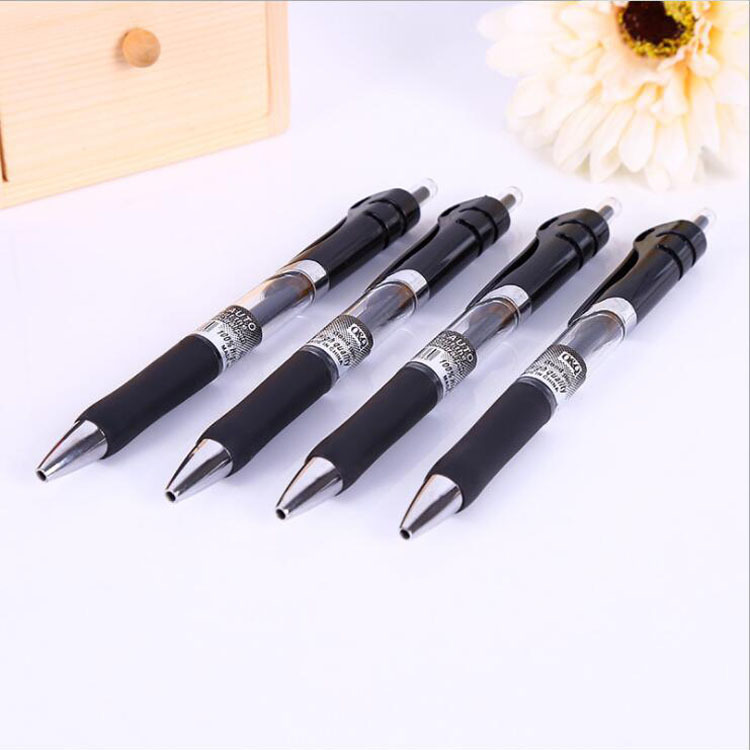 Office stationery push-button pen, large capacity carbon bullet head, 0.5mm medium ballpoint pen, water pen wholesale signature pen