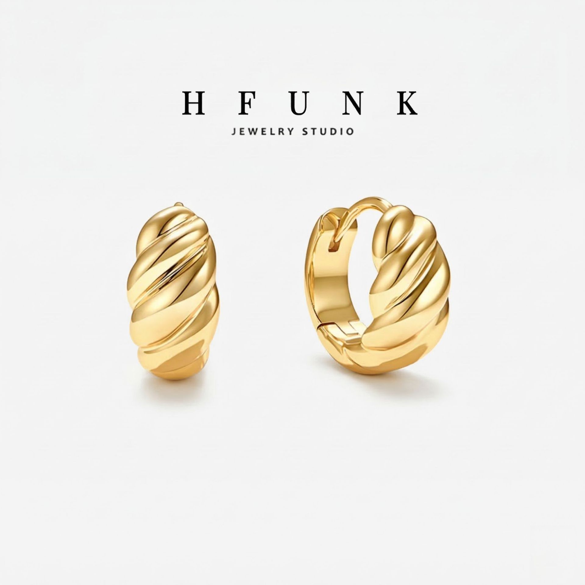 Copper alloy earring star horn hoop earrings, fashionable and simple, unique and versatile, suitable for women