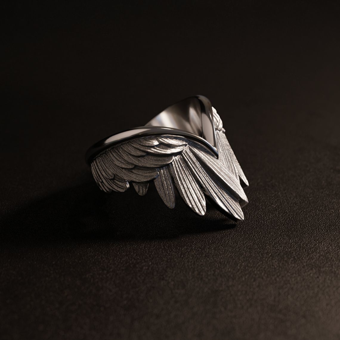 Angel wings ring, trendy and unique minimalist style feather index finger ring, fashionable and creative open wing ring