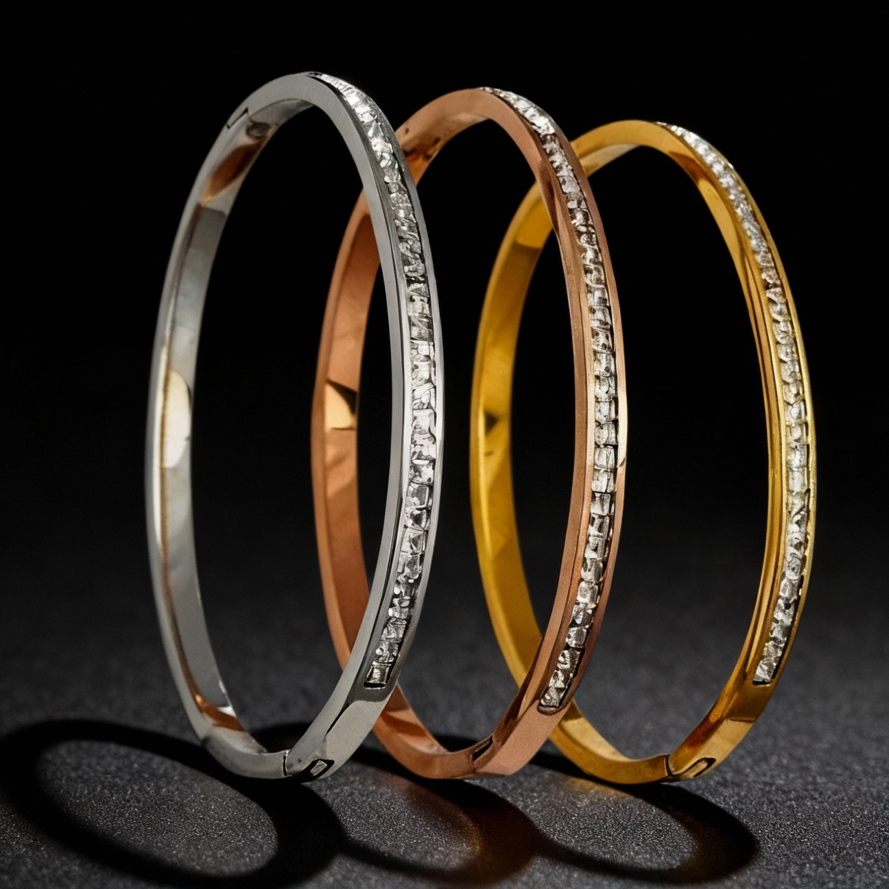 Wholesale Stainless Steel Bracelet for Women, Non-fading, Diamond-embedded, Unique Design, Versatile Titanium Steel Bracelet