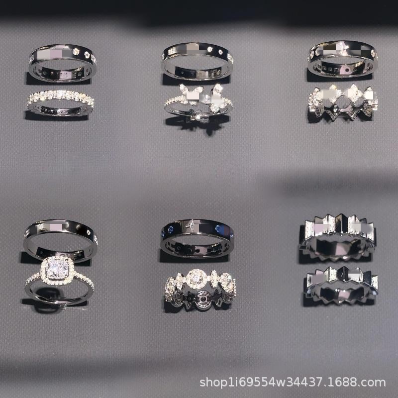Toxic Version A Family Morse Code Knight Princess Pig Nose Small Sugar Cube Diamond Ring for Stylish Couples