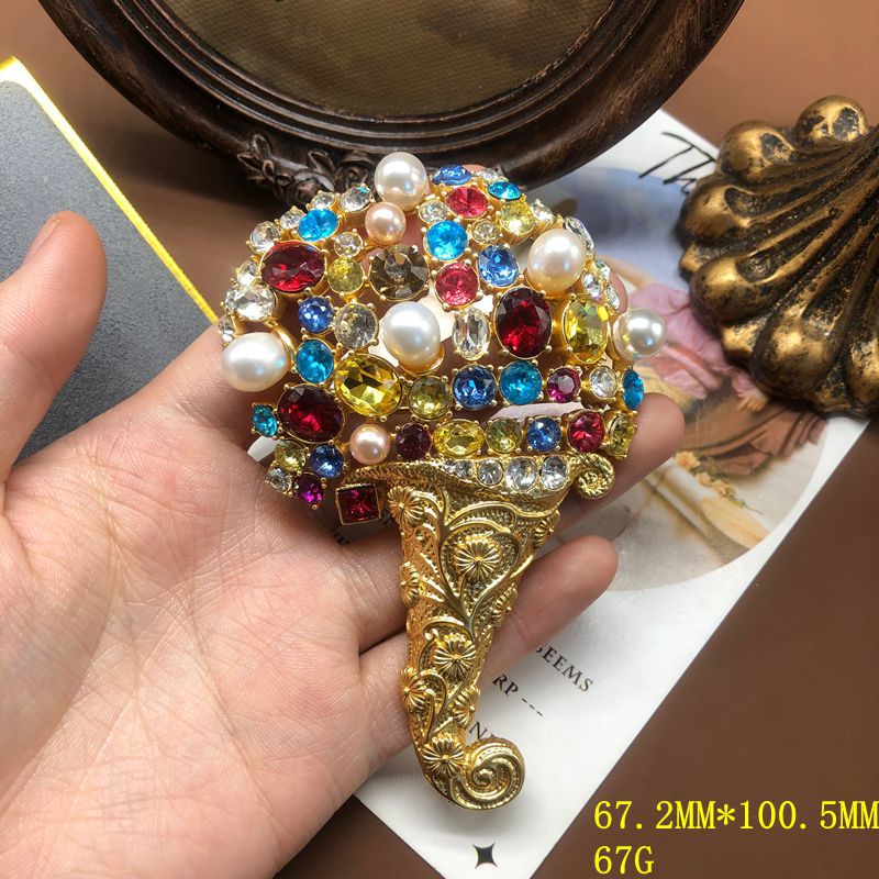 Baroque style Western antique pearl vintage European court matte brooch retro accessory pin