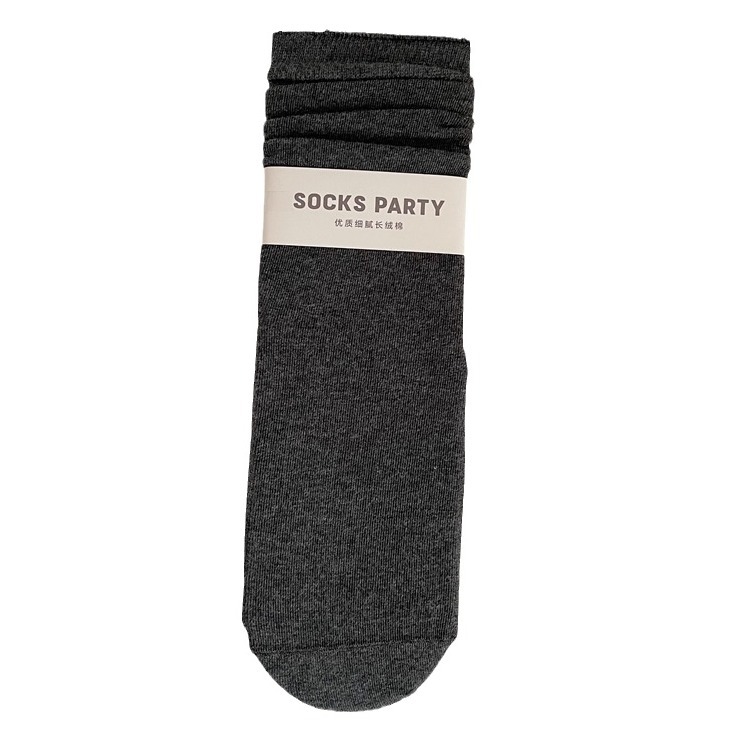 Wholesale autumn and winter women's gray stacked socks, coffee-colored mid-calf socks, Korean style seamless socks, versatile long cotton socks, anti-pilling