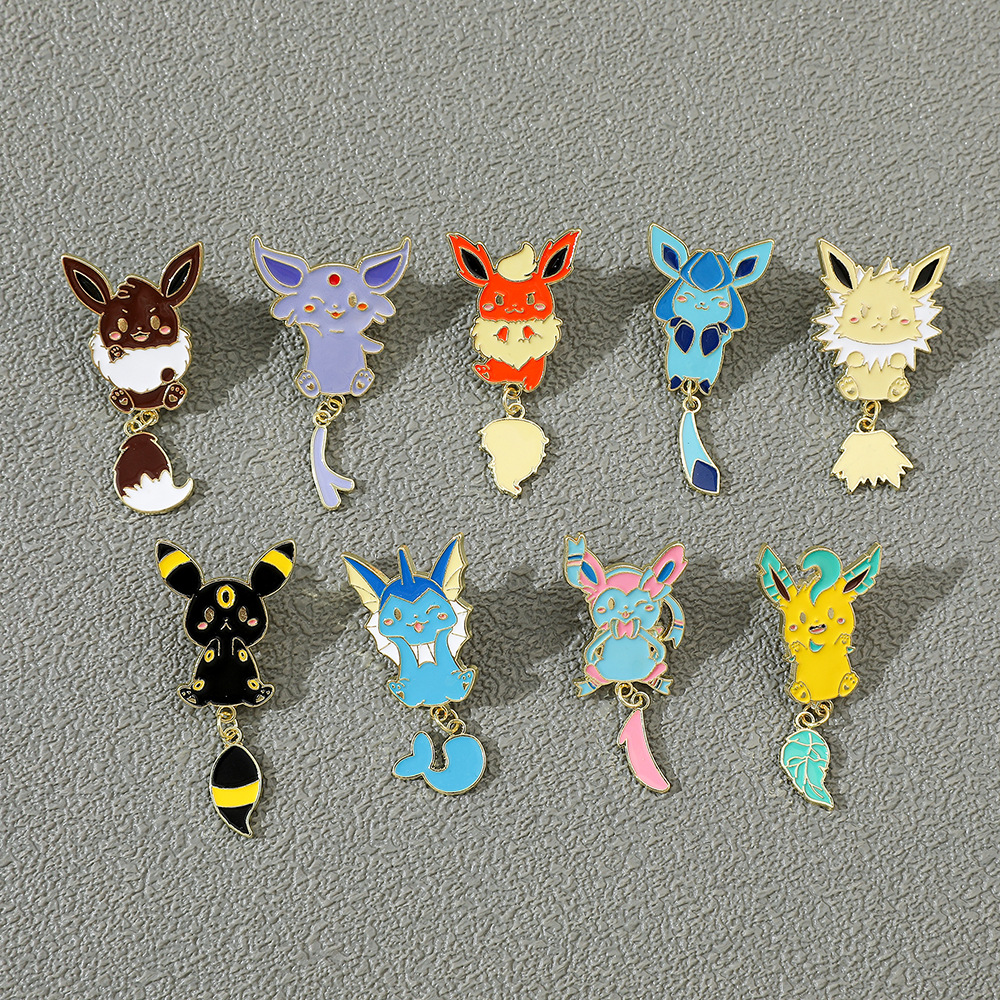 Cute cartoon creative Pokemon metal badge, Pokemon alloy brooch accessory pin