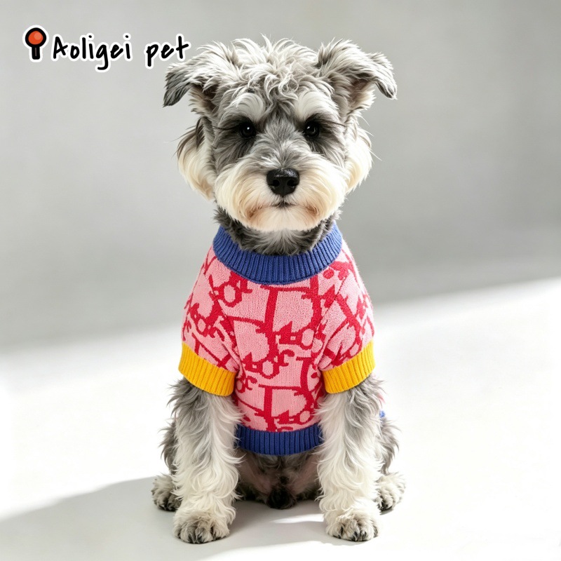 Ready stock cat clothes wholesale dog Teddy Bichon Frize Pomeranian sweater autumn and winter warm knitted Japanese and Korean style Bichon Frize