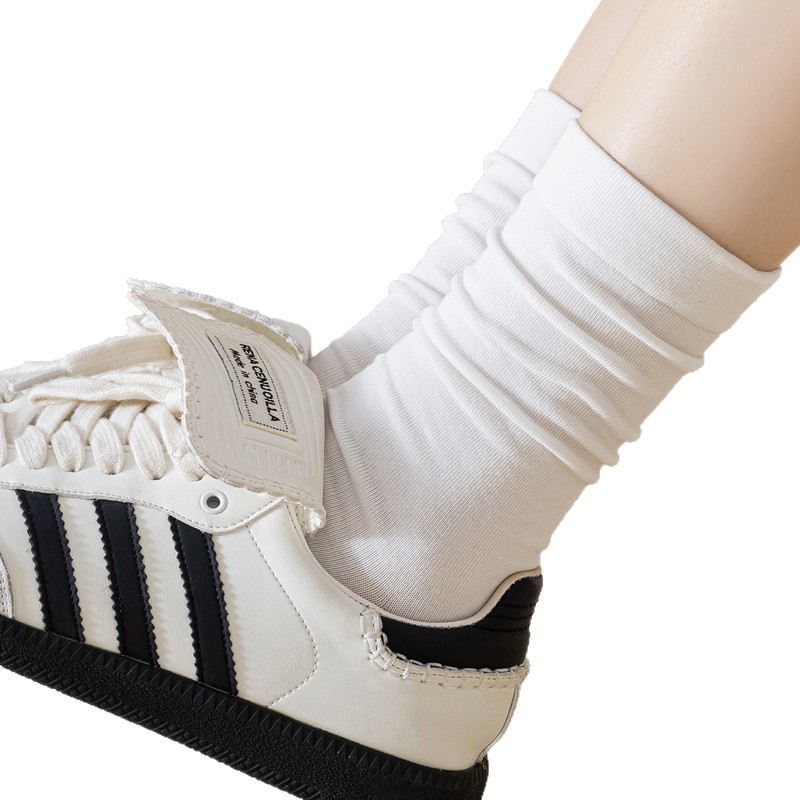 Maternal and infant grade 7A antibacterial pure cotton socks for women, suitable for spring and autumn, odor-resistant, mid-calf length, stackable, white, seamless, postpartum socks