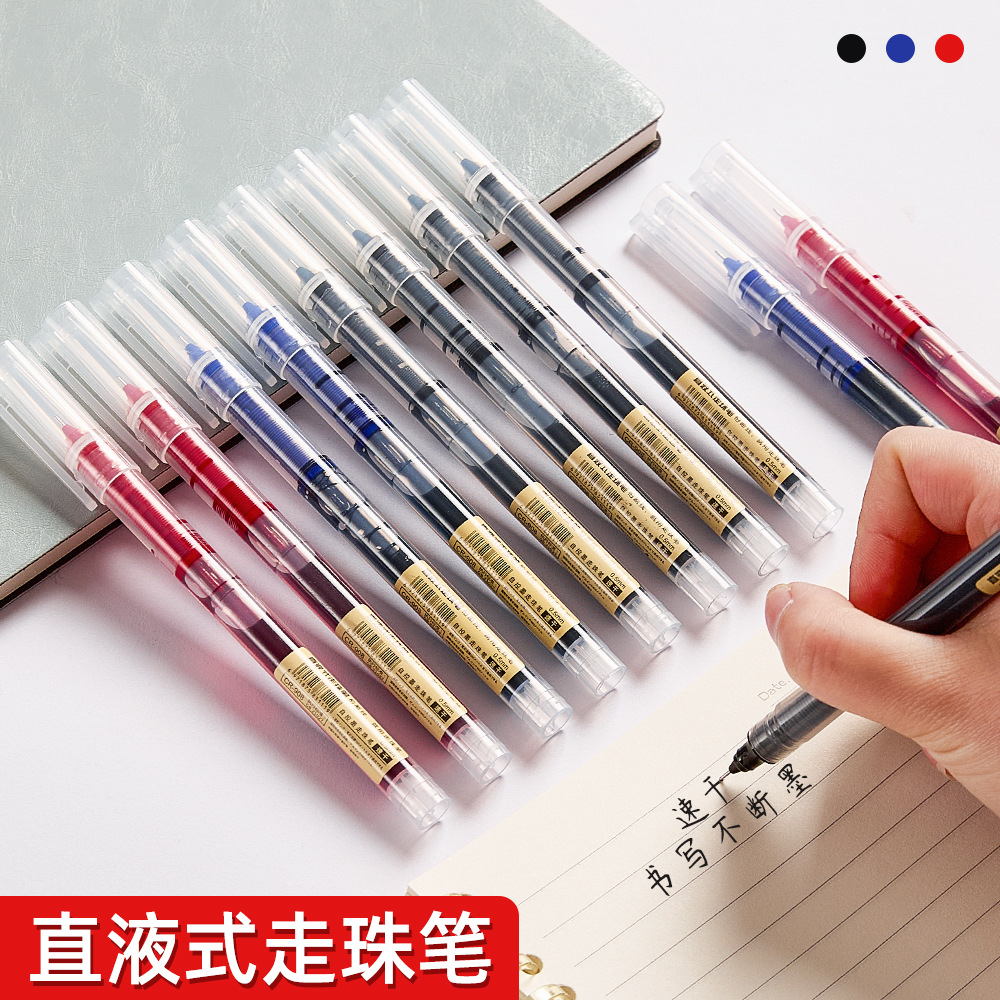 Direct Liquid Roller Ball Pen Quick Drying Black Pen Large Capacity 0.5mm Student and Office Use Neutral Pen Wholesale
