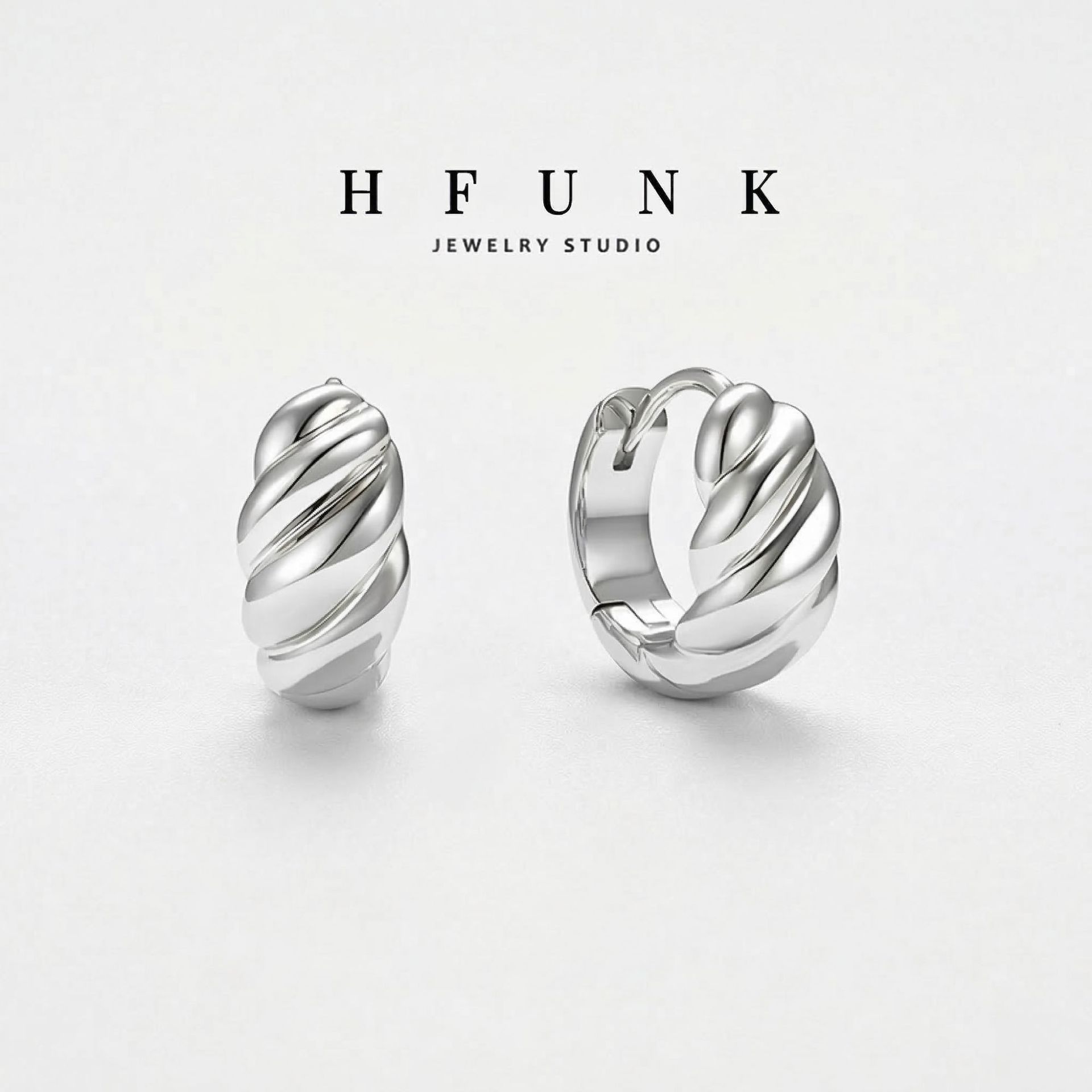 Copper alloy earring star horn hoop earrings, fashionable and simple, unique and versatile, suitable for women