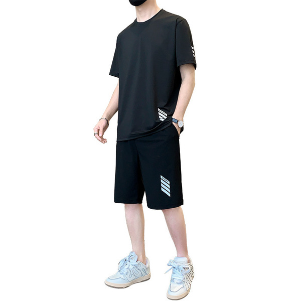 Bingsi 남자 T -Shirt 2023 새로운 짧은 짧은 반바지 농구 유니폼 빠른 달리기 및 레저 스포츠웨어 세트