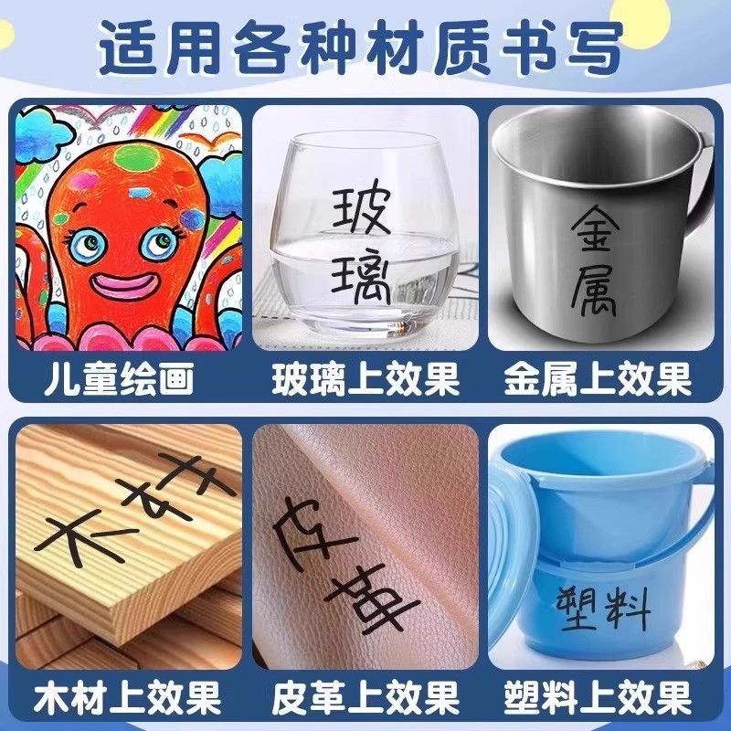 Dual-tip Art Drawing Outline Pen Water-based Children's Outlining Marker Black Durable Quick-drying Black Marker