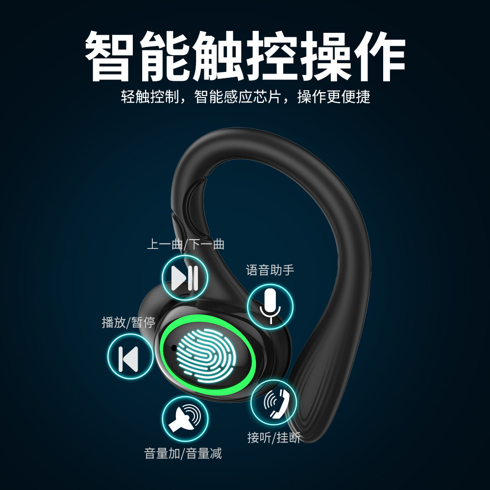 运动蓝牙耳机超长待机 tws挂耳式数显防水智能降噪无线耳机大电量