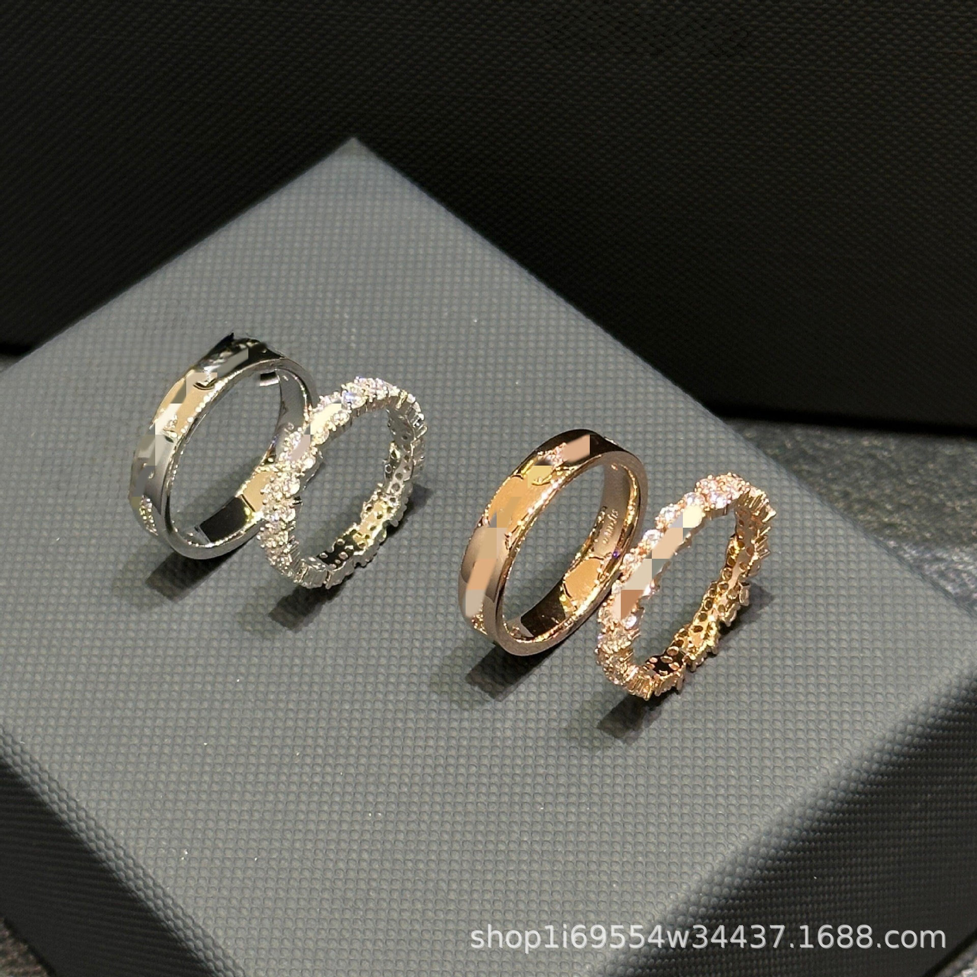 Toxic Version A Family Morse Code Knight Princess Pig Nose Small Sugar Cube Diamond Ring for Stylish Couples