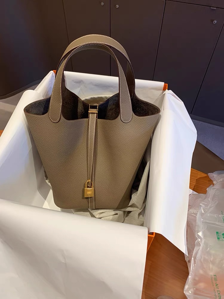 Genuine Leather Basket Tote Bag Large Capacity Handbag Top Layer Cowhide Premium Leather Women's Bag