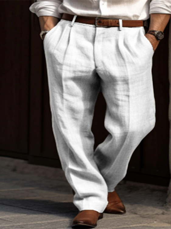 W2030 Men's linen breathable casual trousers