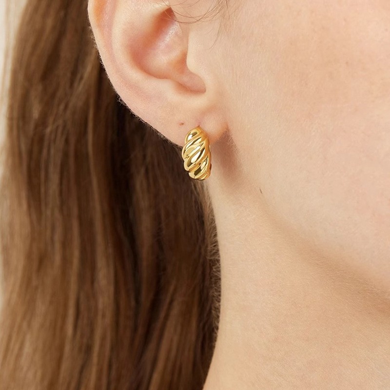 Copper alloy earring star horn hoop earrings, fashionable and simple, unique and versatile, suitable for women