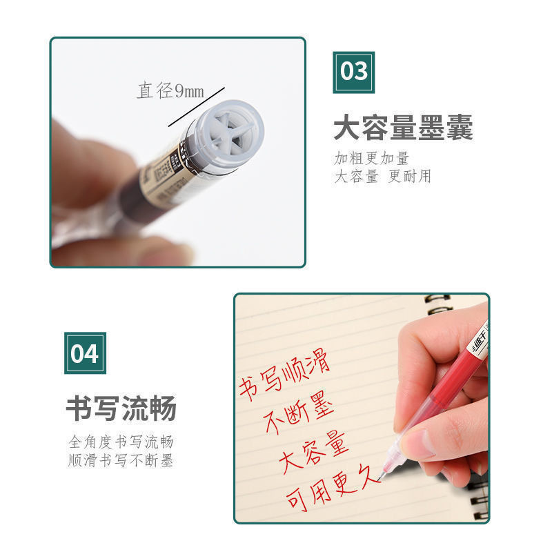 Direct Liquid Roller Ball Pen Quick Drying Black Pen Large Capacity 0.5mm Student and Office Use Neutral Pen Wholesale