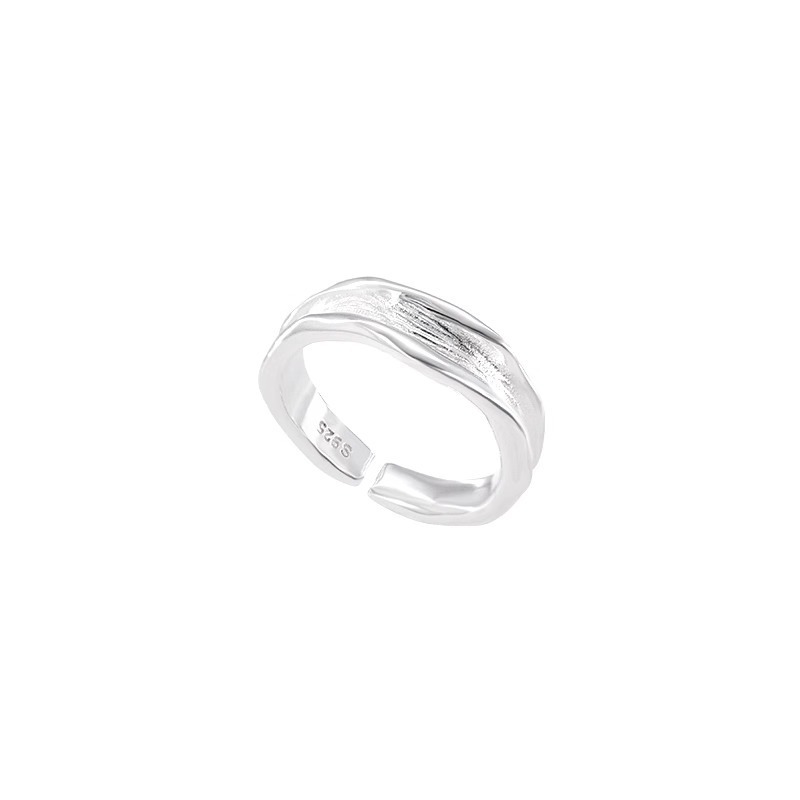 INS minimalist style plain band index finger ring, simple luxury, high-end feel, versatile stacking open ring