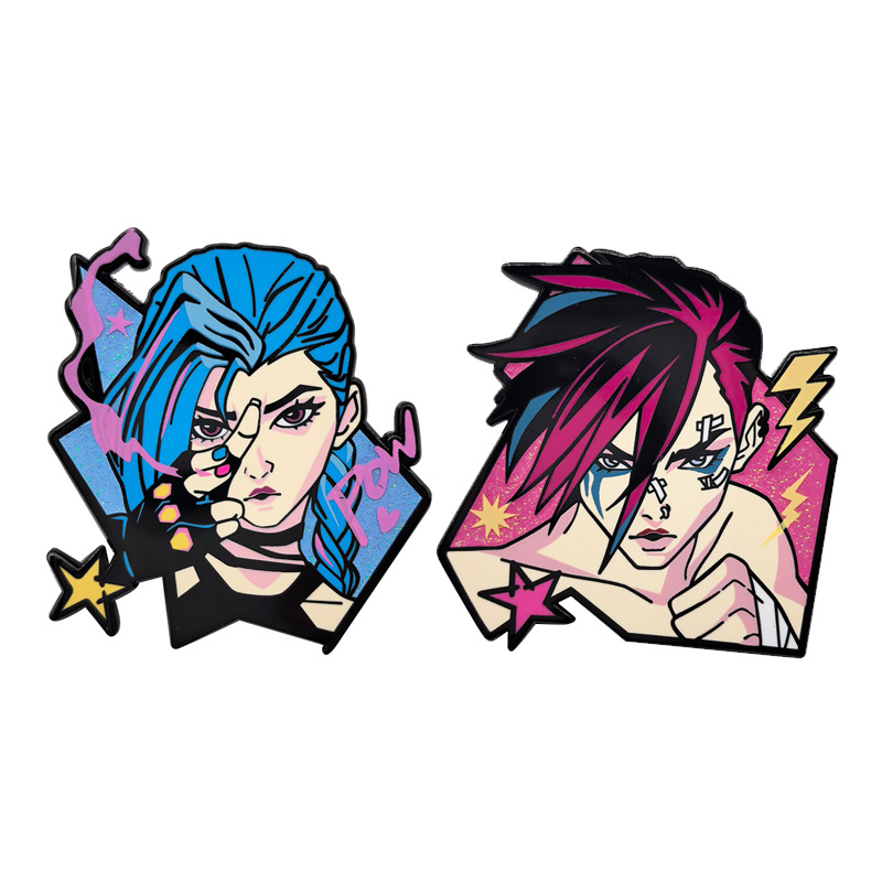League of Legends badge, Jinx and Vi Twin Cities Battle pin for bag decoration