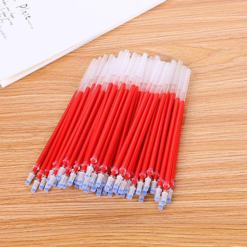 Manufacturer wholesale neutral pen refills, full needle and bullet tips 0.5mm, replacement refills in red, blue, black 0.38