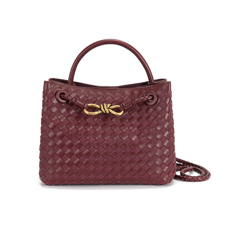 Cross-border hand-woven metal rope buckle tote bag, women's handbag and crossbody bag with butterfly buckle