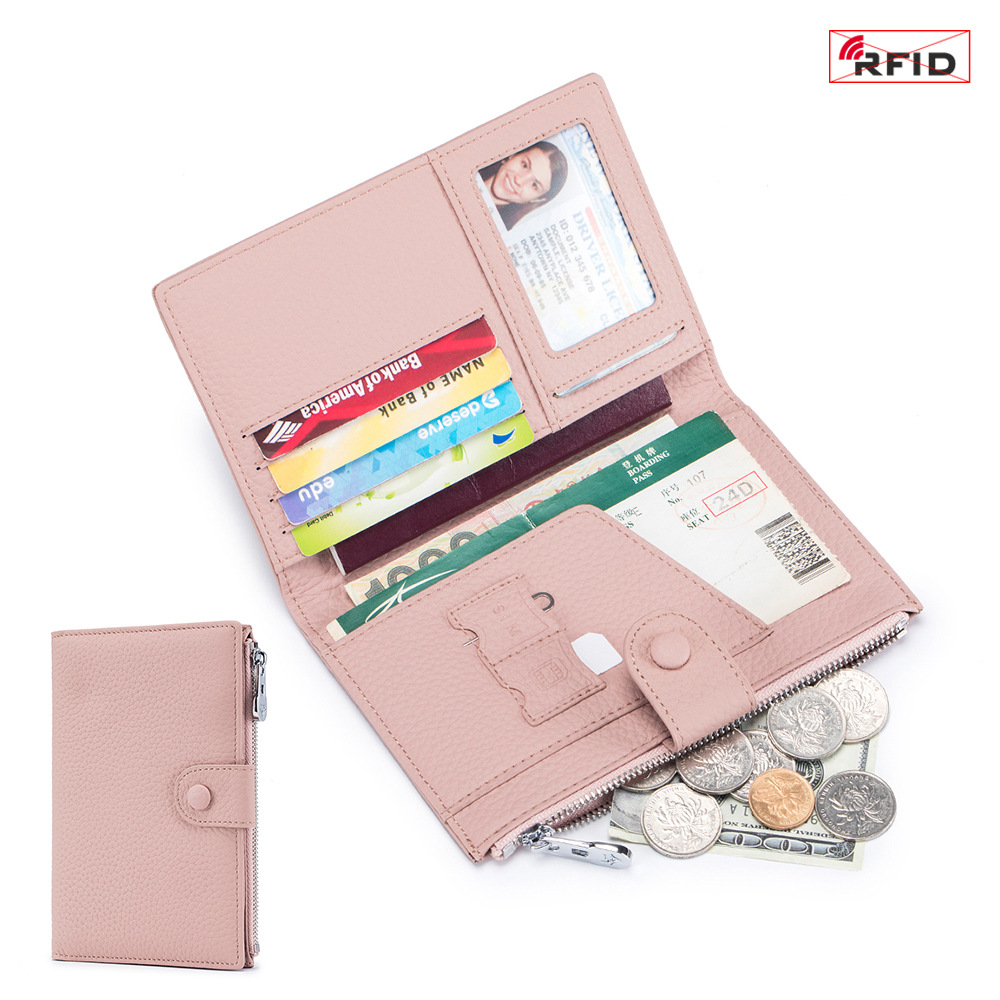 Genuine Leather RFID Ultra-Thin Multi-Functional Passport Holder for Women, New Wallet, Ticket Holder, Passport and Document Organizer