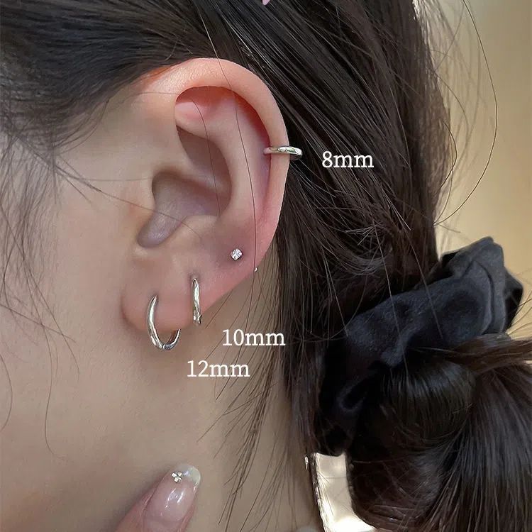 925 silver ear studs for women, no need to remove when sleeping, ear hoops, ear cuffs, earrings with a high-end feel on ins